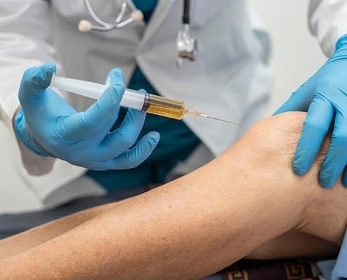 Echogeleide bloedplaatjes injectie